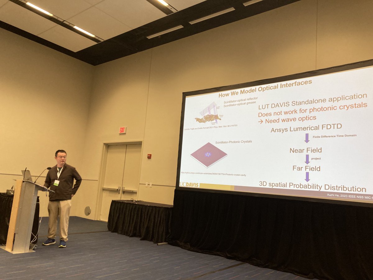 Busy afternoon with 2 talks for Xuzhi! #ieee #nssmic ⁦<a href="/EmilieRoncali/">Emilie Roncali</a>⁩. He’s presenting our work on photonic crystal modeling in ⁦<a href="/OpenGATE_MC/">GATE</a>⁩