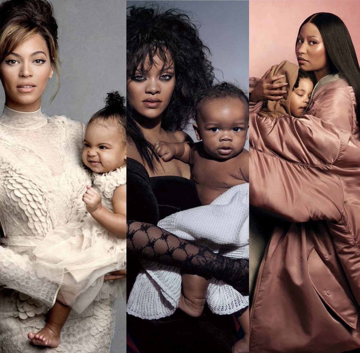awgecentral's tweet photo. The Holy Trinity With Their Babies For Vogue https://t.co/tRVWEtXFmP