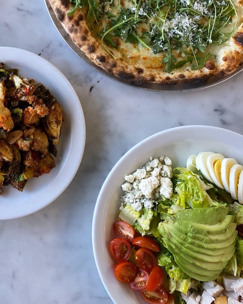 RP #LiveFirePizza #Napa 

Our Cobb #salad doesn’t disappoint.
Get it with a side of Four cheese #pizza and #Brussels and #cauliflower. Everything you need for the perfect meal. #dinnerisserved 😋🍕

@LiveFireOxbow 
#napafoodie 
#OxbowPublicMarket #woodovenpizza #napavalleyfood