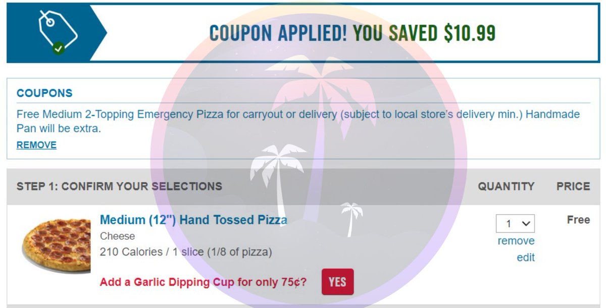 ParadiseCG's tweet photo. 🍕FREE DOMINOS PIZZA🍕

Go to the Dominos App/Website and add a Medium Pizza.

Use Code: EMGSL-XTMX2XDXF3

Loop by placing multiple orders! Run ASAP