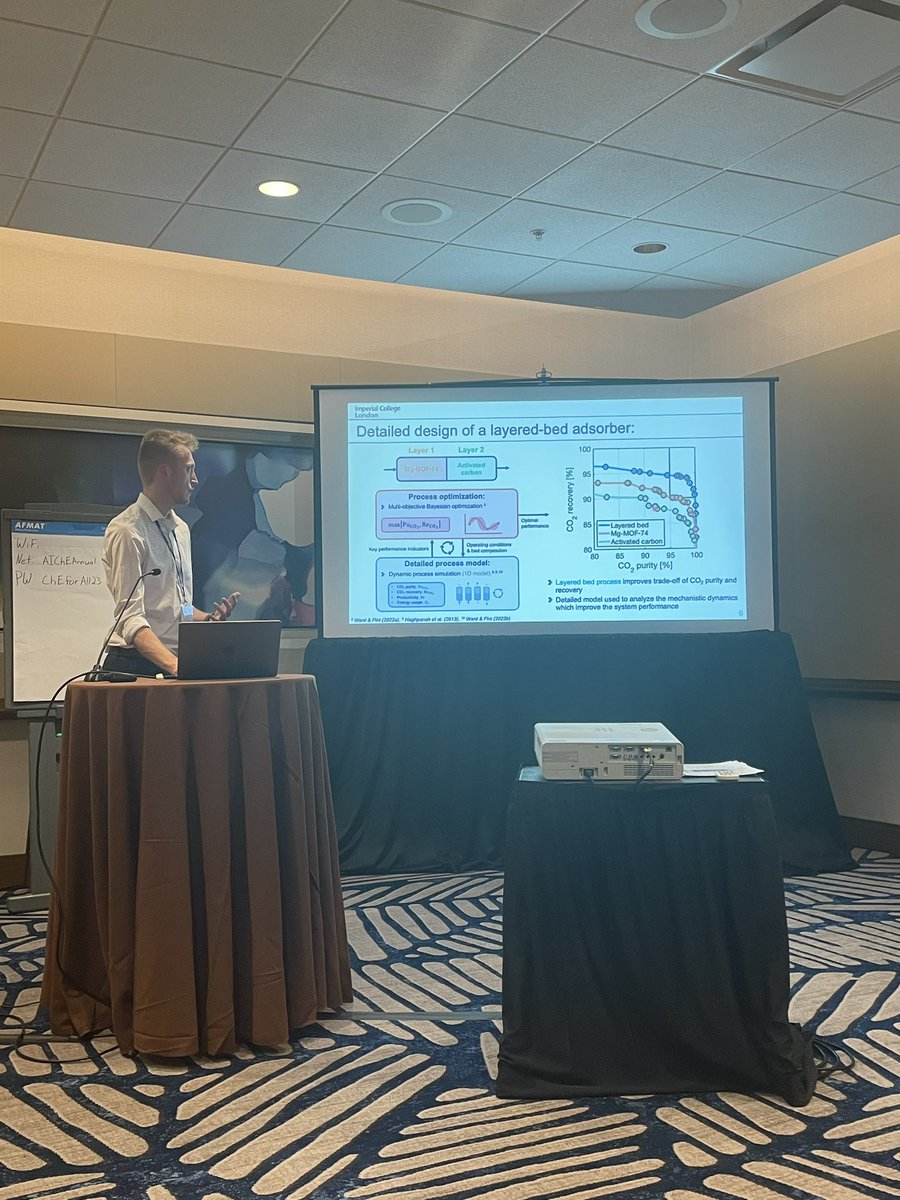Adam Ward (@thisisadamward) on Twitter photo Very happy to present some of my PhD work at <a href="/ChEnected/">American Institute of Chemical Engineers (AIChE)</a> #AIChE2023 on the design of multi-sorbent processes for CO2 capture
We apply computational tools for high-throughput material screening and detailed process design
An excellent way to end a very fun week in Orlando! 🇺🇸 🤓 Very happy to present some of my PhD work at <a href="/ChEnected/">American Institute of Chemical Engineers (AIChE)</a> #AIChE2023 on the design of multi-sorbent processes for CO2 capture
We apply computational tools for high-throughput material screening and detailed process design
An excellent way to end a very fun week in Orlando! 🇺🇸 🤓