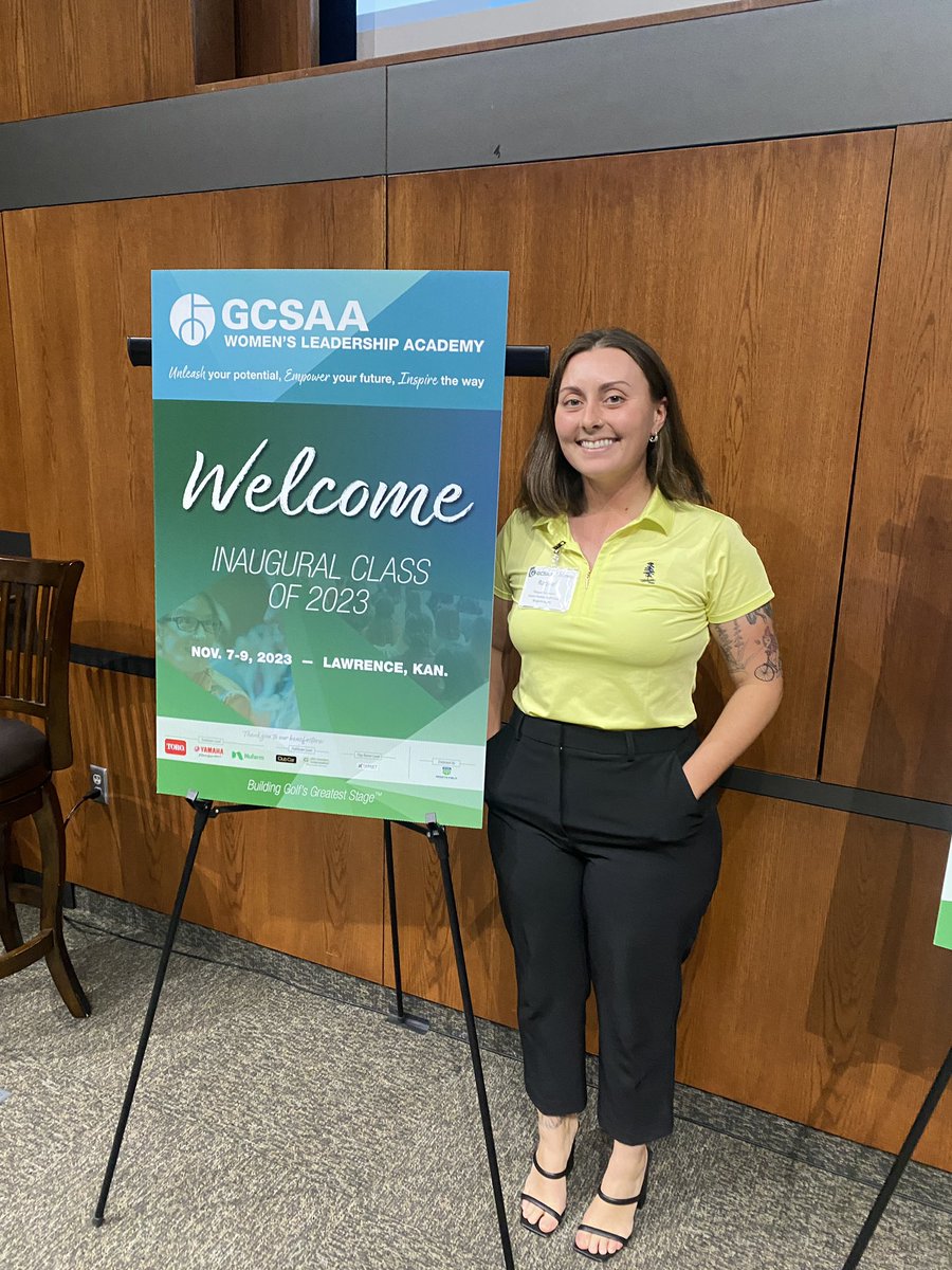 This week our assistant superintendent, Raquel Schwartz, takes a break from the renovation to attend the Women’s Leadership Academy at GCSAA headquarters in Lawrence, KS. She was one of 40 women selected for their inaugural class! #womeninturf #gcsaawla