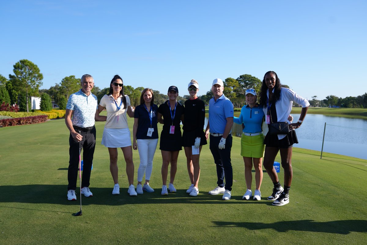 💪 Talk about girl power! 💪 @LPGA legend @ANNIKA59 was joined by @paritynow_ athletes @LisaLeslie, @IAmSAveryhardt, and @lizzymontavon and Parity CEO @leelasrin on the course at @theANNIKAlpga - and ran into @NellyKorda and @Group_1001 CEO Dan Towriss! #ParityWeek