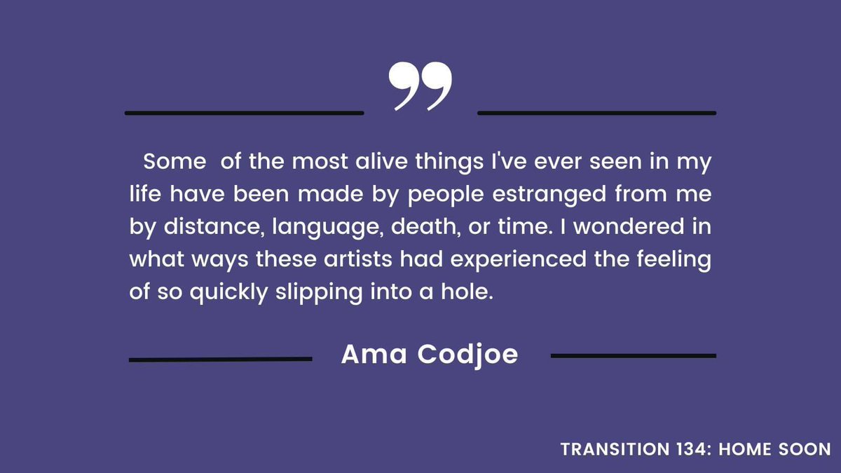 Wander through memory in Ama Codjoe's 'Looping the Loop: Assemblage, Repetition, and Diaspora: Three Museums—Paris, France' in T134: Home Soon. Full text available on our website: transitionmagazine.fas.harvard.edu/home/current-i…