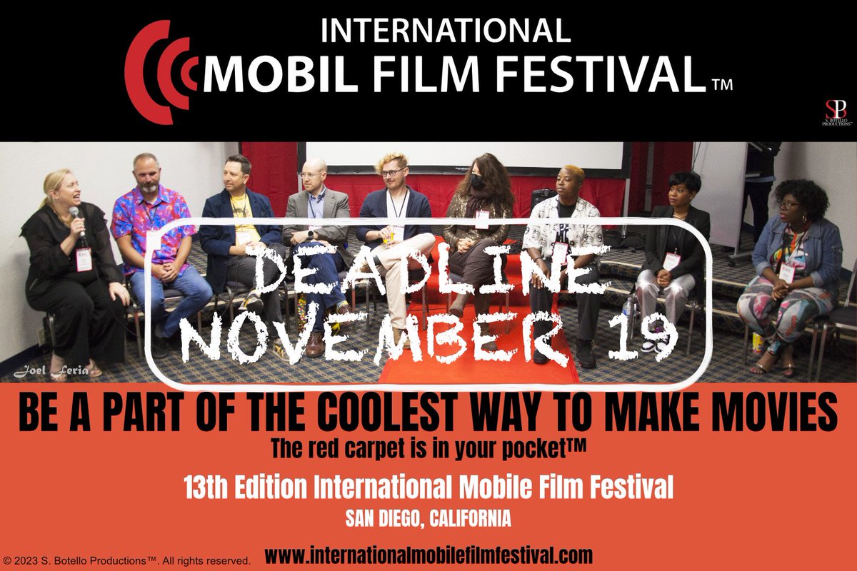 The regular deadline to submit short films is November 19. Getting close!
🎬📱💫🏆
internationalmobilefilmfestival.com/mff/
#filmfestival #indiefilm #SanDiego