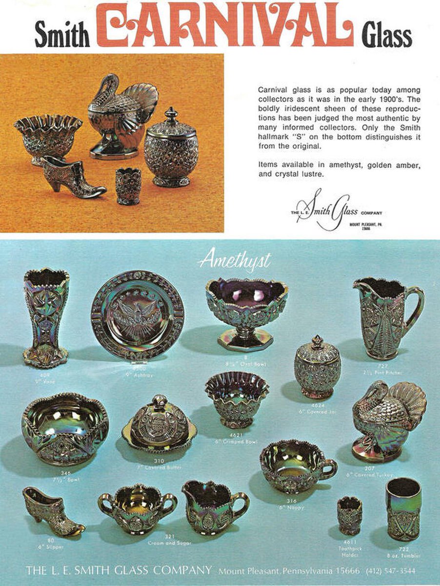 🎡 1970 L E Smith Glass Company, Amethyst Carnival Glass

#1970s #glassware #carnivalglass