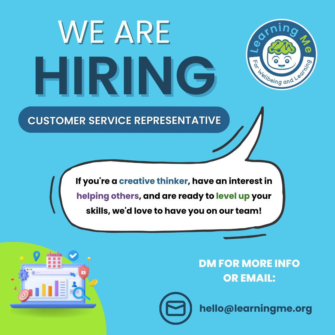 LearningMeEdu's tweet photo. ⭐️ Friday-Eve Announcement ⭐️

We're also recruiting someone to help us support schools, demo our platforms and carry out some admin duties! 🤝 

Suitable for a young person starting out in their career, looking for full training. 

#customerservicerepresentative #nijobs https://t.co/sb2IIyDlsD