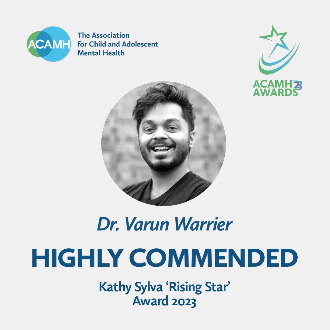 @HappeLab Congrats to @jessiebaldwin for winning the Kathy Sylva 'Rising Star' Award & to both our Highly Commended nominees, Dr. Giorgia Michelini (@QMUL) & Dr. Varun Warrier (@Cambridge_Uni). Congratulations also go to all shortlisted nominees! acamh.org/blog/acamh-awa… #ACAMHawards2023