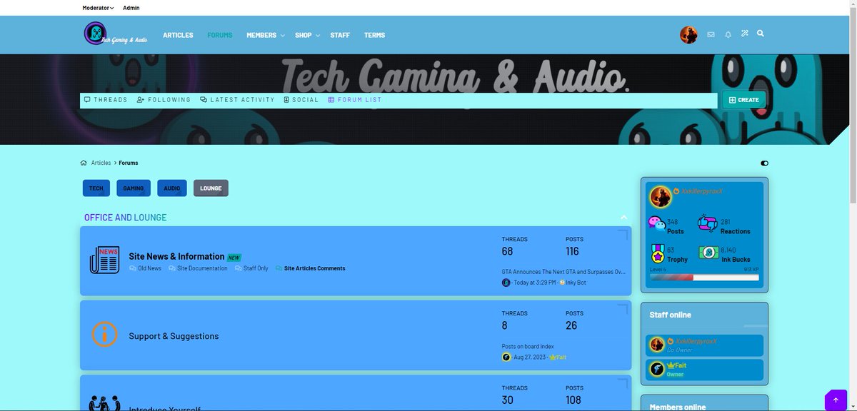 ghosts_universe's tweet image. @wrldfait and myself has officially got our (White) Light Blue theme done, we do expect some minor bugs but for the most part can&apos;t wait to see you Tga members use it :)

Thank you for your time 
~Pyro🔥

#Newbluetheme #forumCommunity #ForumTgainky
#inkyblue