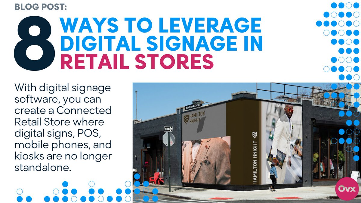 Omnivex's tweet image. Use a variety of digital screens, interactive kiosks, and #videowalls in your store to keep customers and employees updated about products and services, promotional offers, sales or product launches, and more. 👉 Read our blog: bit.ly/47nSs06 #digitalsignage #retail