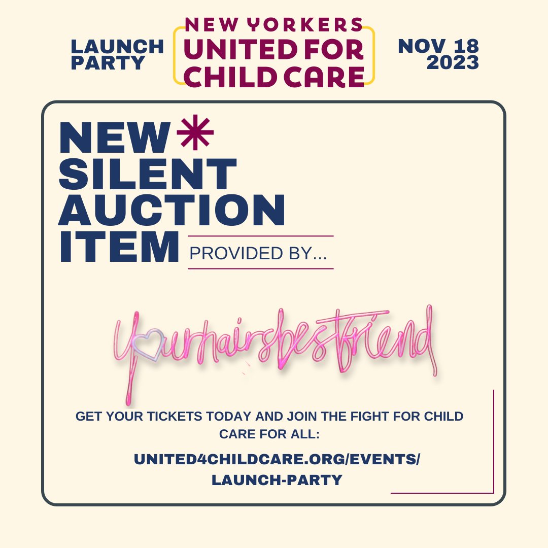 New Yorkers United for Child Care (@ny4childcare) on Twitter photo Our launch party has some pretty great silent auction items:
โ
a swag box from <a href="/LaurieBerkner/">Laurie Berkner๐น๐๐ฆ ๐ณ๏ธโ๐ (she/her)</a> 25th anniversary of her classic album "Buzz Buzz" donated by <a href="/KIDZBOP/">KIDZ BOP</a>
โ
Wine from Zula Wine
โ
Signed books donated from <a href="/TerraceBooks/">Terrace Books</a>
...and more!
Tickets Our launch party has some pretty great silent auction items:
โ
a swag box from <a href="/LaurieBerkner/">Laurie Berkner๐น๐๐ฆ ๐ณ๏ธโ๐ (she/her)</a> 25th anniversary of her classic album "Buzz Buzz" donated by <a href="/KIDZBOP/">KIDZ BOP</a>
โ
Wine from Zula Wine
โ
Signed books donated from <a href="/TerraceBooks/">Terrace Books</a>
...and more!
Tickets