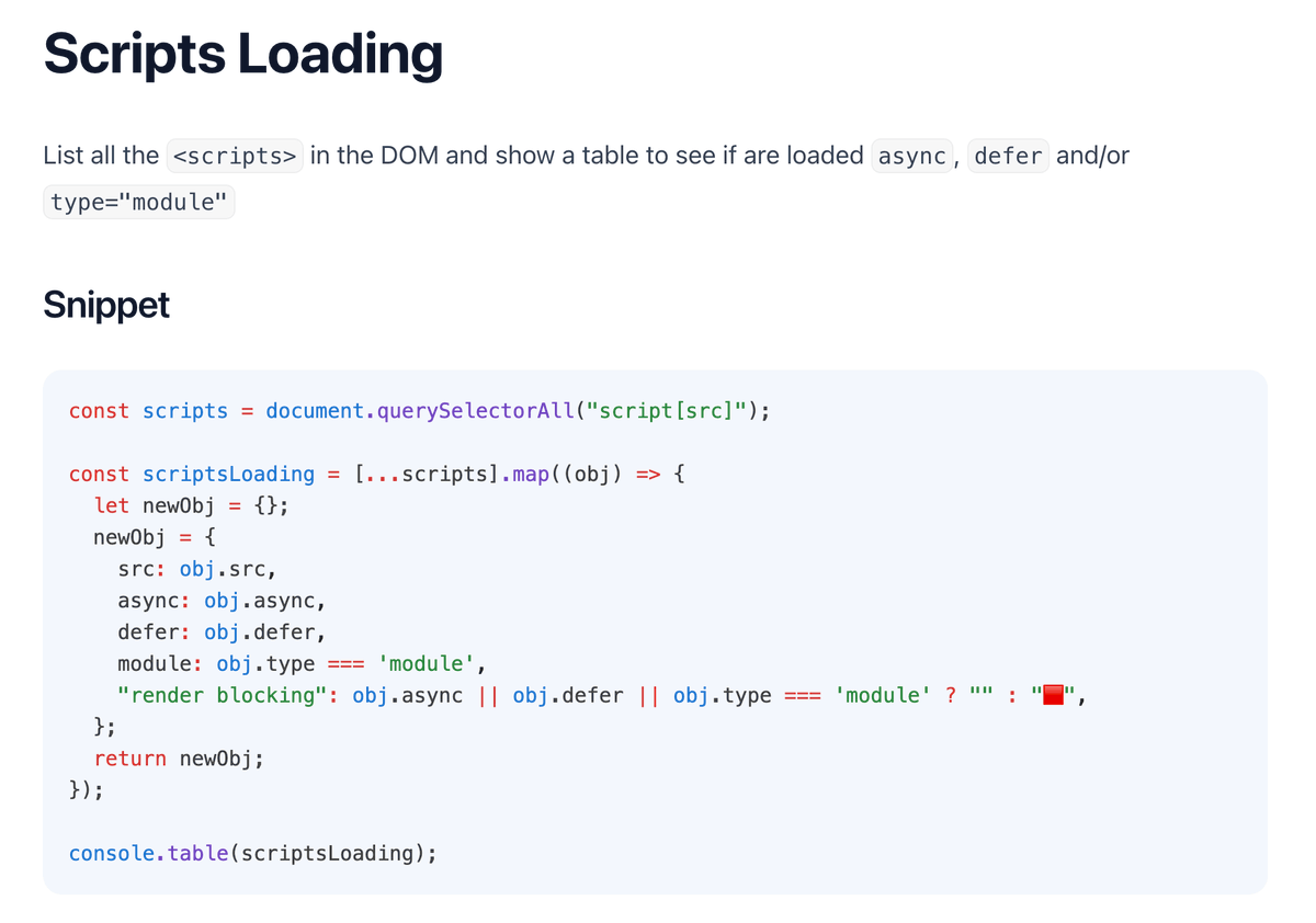 nucliweb's tweet photo. Updated the Scripts Loading WebPerf Snippet to check the <script type="module">
https://t.co/QCqpSMzADI
#WebPerf #PerfTools #WebPerfSnippets https://t.co/8W6CvhJaIt