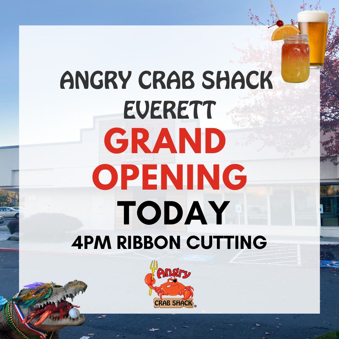 Washington Crabbers! Today is the day. Our location in Everett, Washington is officially opening! @AngryCrabShackEverett #grandopening #Everett #everettwashington #AngryCrabShack