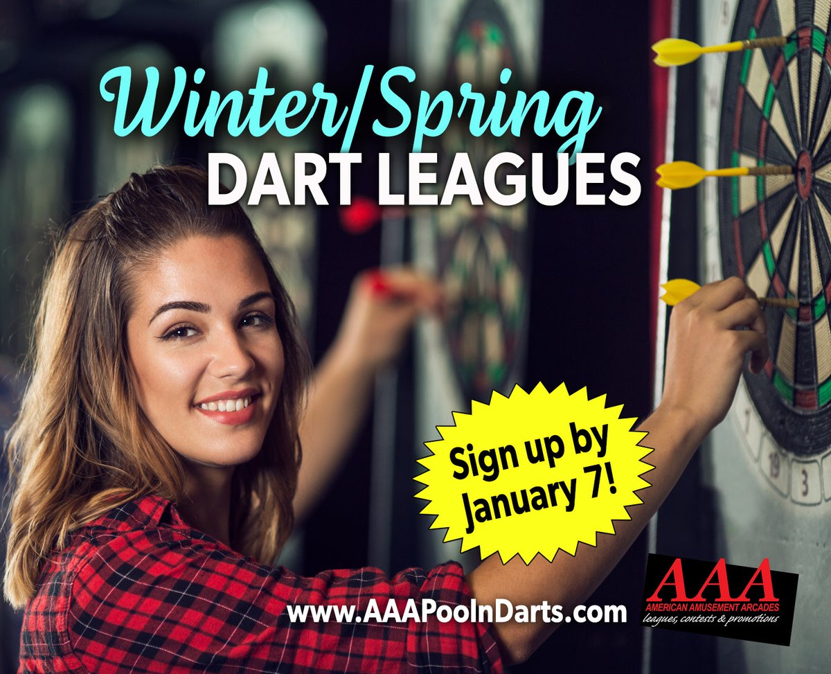 AAAPoolNDarts's tweet image. Dart league registration is now OPEN for Winter/Spring leagues! 🎯

Deadline: January 7, 2024
Games start week of: January 21, 2024

See which nights and league types are available!
liebermancompanies.com/dart-signup

#playdarts #aaadarts #dartleagues
