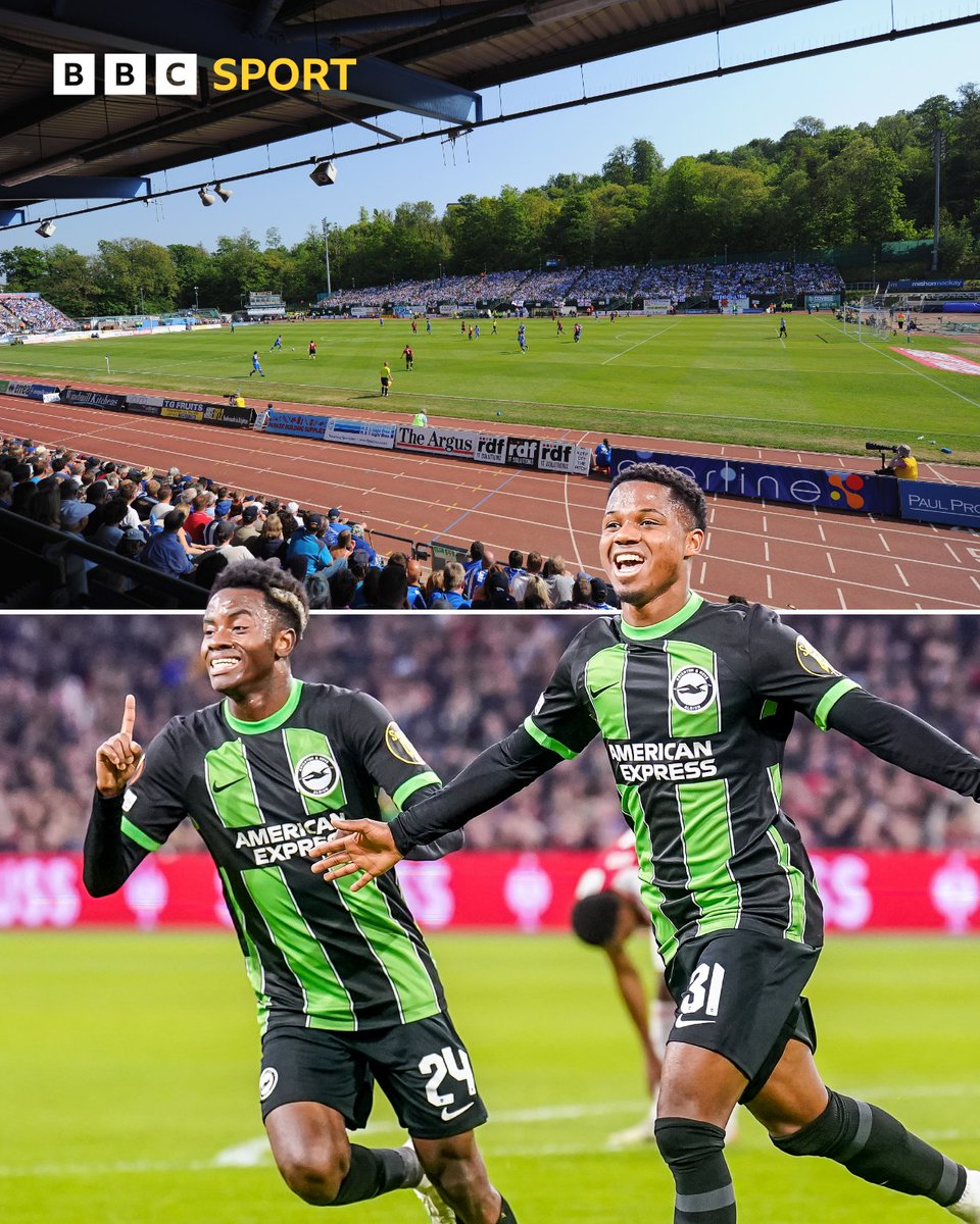 BBCMOTD's tweet photo. 2011: Playing League One football at the Withdean.

2023: Beating four-time European champions Ajax in Amsterdam. 🤯

Brighton’s story is truly incredible. 👏 https://t.co/jVF0AriMii