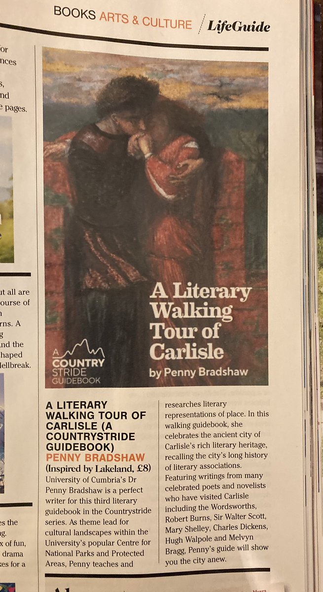 Thank you to @likewinterblue of @SReadBooks for this lovely review of our own @DrPennyBradshaw’s ‘A Literary Walking Tour of Carlisle’ in the November issue of @CumbriaLifeMag 📚🍃@CumbriaUni @CNPPA_UoC @CarlisleCath @TullieCarlisle @BookendsCarl @EHCarlisle