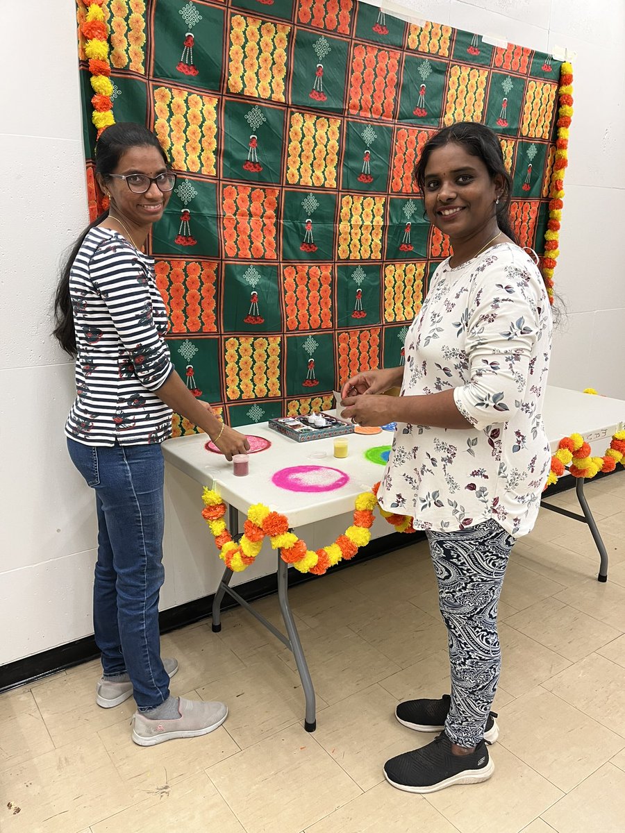 TDSBForestManor's tweet photo. Our parents are here to promote Hindu Heritage Month by setting up a Diwali Celebration table. Our students and staff will have an opportunity to learn more about Hindu heritage from our parents.  Vasudhaiva Kutumbakum: The world is one family. https://t.co/m1MUxLp0mW