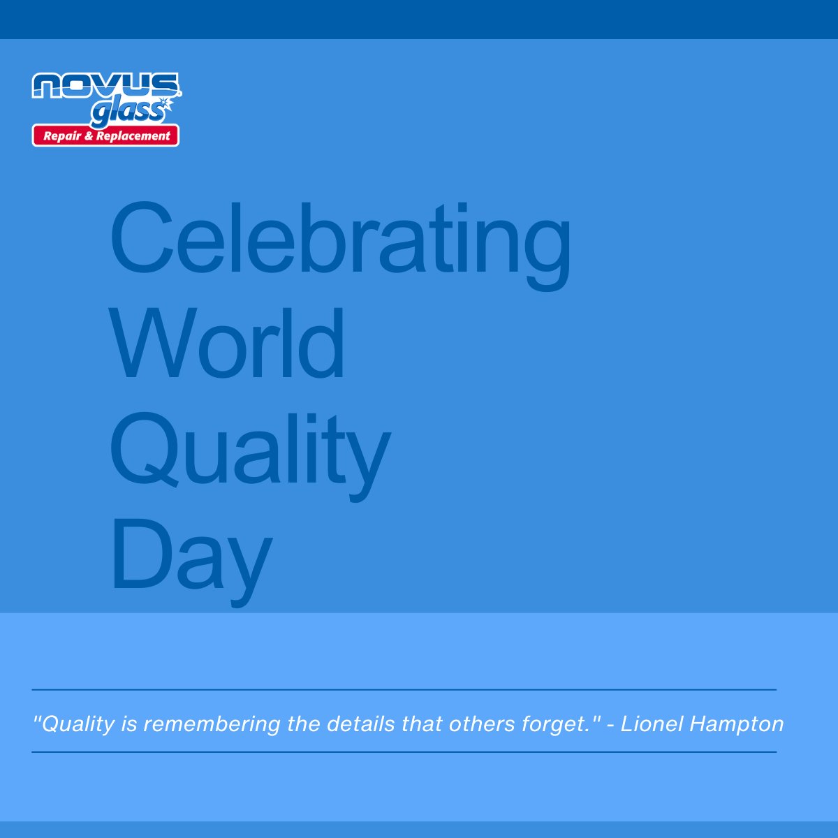 On this World Quality Day, let's reflect on the significance of surpassing expectations and the continuous pursuit of excellence. Let's foster a culture of quality in our organizations and industries. ⚡️🎯💯

#NOVUSGlass #WorldQualityDay #QualityCulture