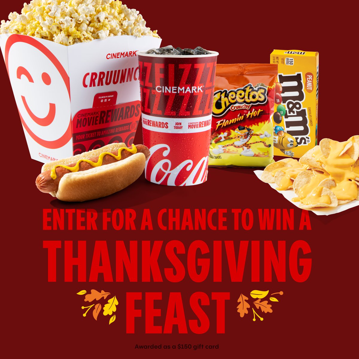 🚨 GIVEAWAY 🚨 FOLLOW US and RT this post for a chance to win a THANKSGIVING FEAST - Cinemark's version. 😉 No Purchase Necessary. U.S/D.C. only, 18+. See Official Rules for all details. Enter by 11/23/2023 Rules: cur.lt/im5bqcqnq #CinemarkThanksgivingFeastSweepstakes