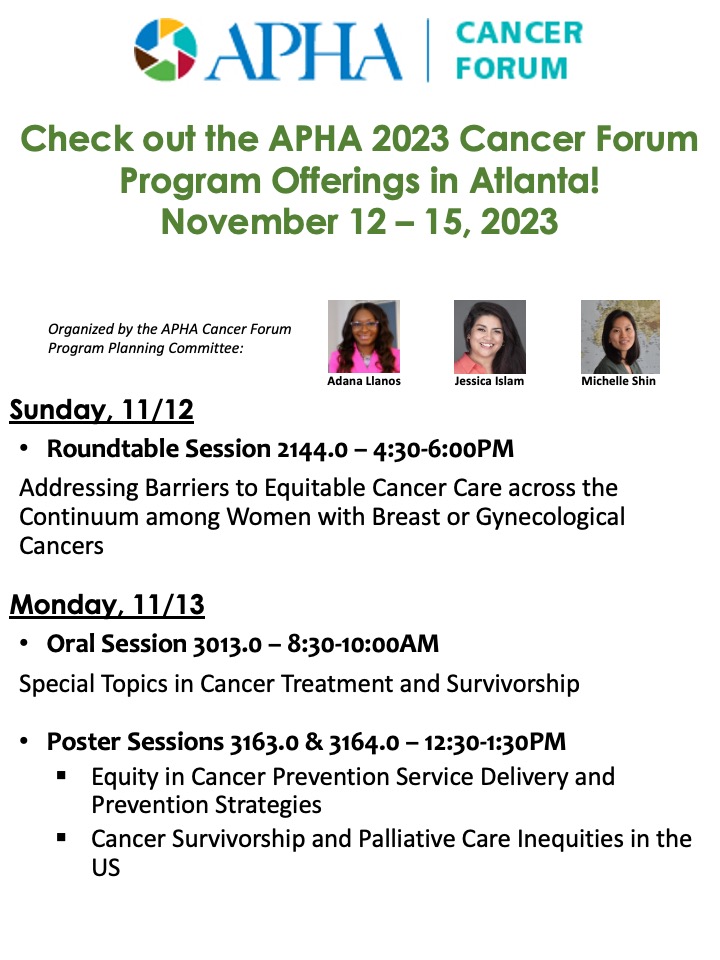 APHA Cancer Forum tweet media