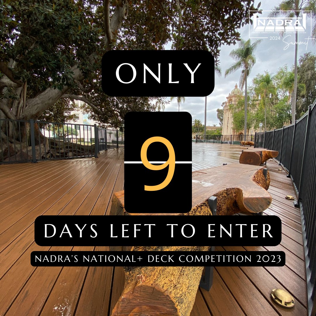 9 days left to submit your entry for NADRA'S National+ Deck Competition 2023.