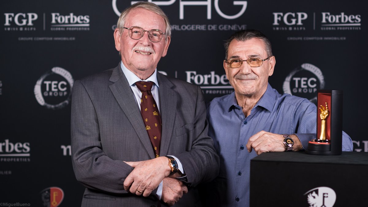 Special Jury Prize : Congratulations to Vincent Calabrese and Sven Andersen, Founders of the Académie horlogère des créateurs indépendants, for their enthousiasm for the watch industry. #gphg2023 #fgpswissandalps #forbesglobalproperties