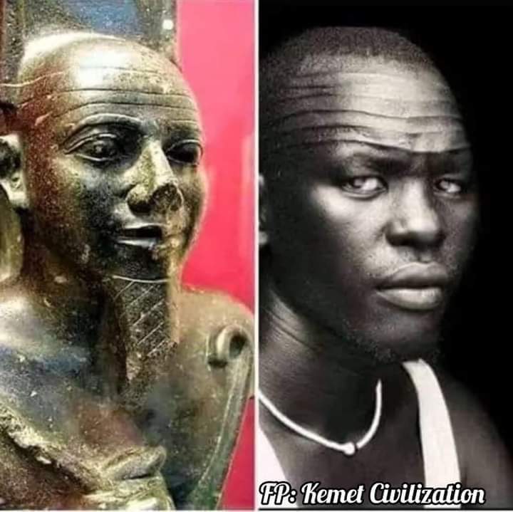 The ancient Egyptians who built pyramids, discovered science including Maths, Physics, Medicine etc were the #Nuer, #Dinka and many other South Sudanese tribes. Look at King 🤴 Tut and the present Nuer man 👨. 

History can't be erased!
#egyptianhistory 
#sudan 
#SouthSudan #afri