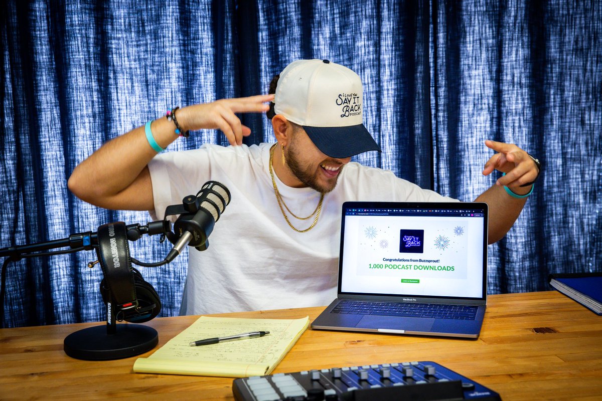 vicdradioo's tweet photo. I guess I didn’t mention it on here, but I started a podcast and we hit 1,000 downloads in 8 episodes, which feels pretty cool. 😀 it’s called “i love you, say it back” if y’all wanna check it out. Available literally anywhere you get podcasts. 🥰 https://t.co/OS3T2yi9kG