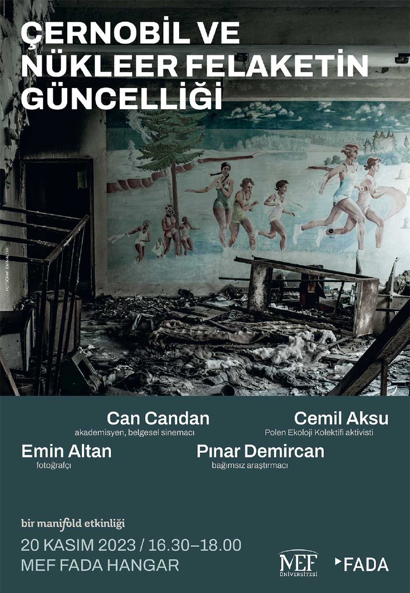 Çernobil ve
Nükleer Felaketin Güncelliği

Emin Altan’ın Türkçesi Ceylan Yayınları, İngilizcesi Manifold tarafından Kasım ayında yayımlanan Çernobil adlı kitabı vesilesiyle gerçekleşen etkinlik, herkesin katılımına açık ve ücretsizdir.