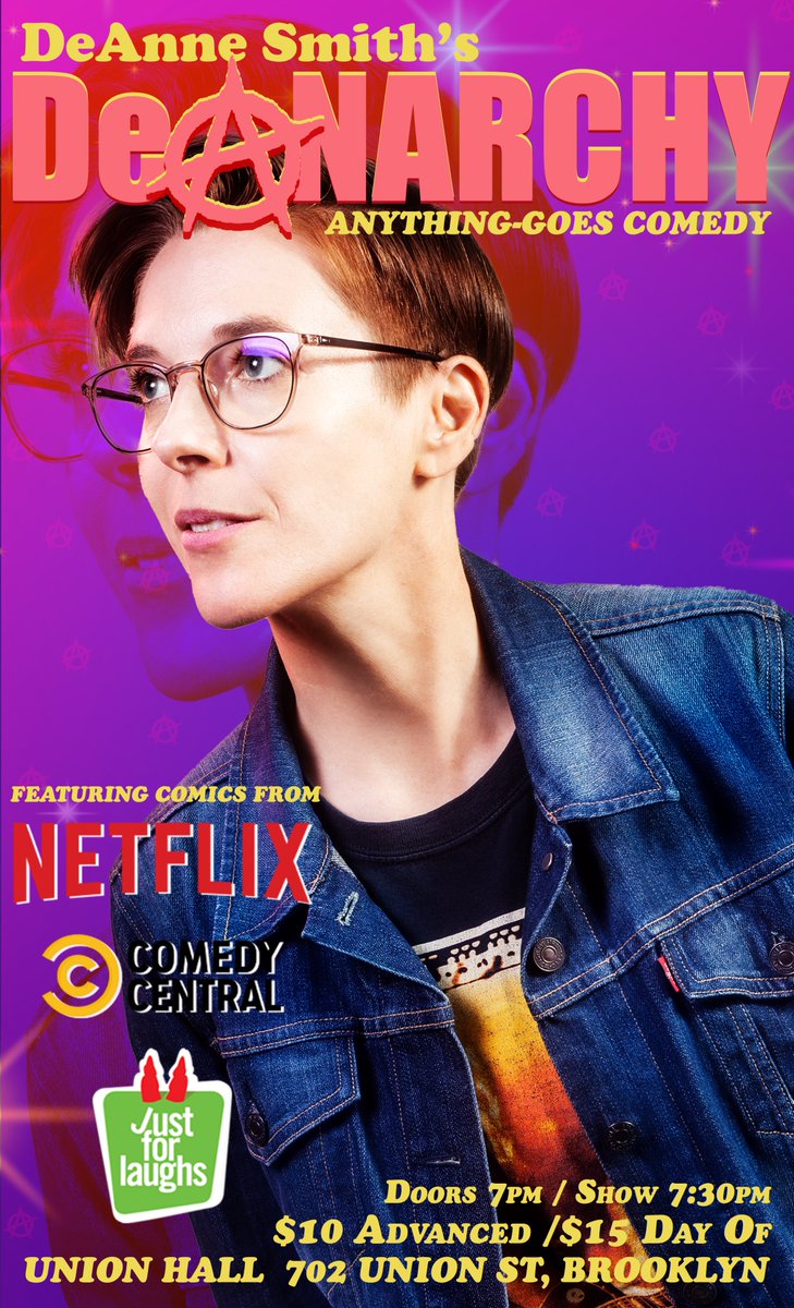 THU 11/16: DeAnne Smith's DeAnarchy❤️‍🔥 Anything-goes comedy hosted by your favourite Gentleman Elf, @DeAnne_Smith! Come have the most fun you can possibly have with special guests @dykewinslet and @AshDiggs_! 🎟️: tinyurl.com/2d5f3ucn