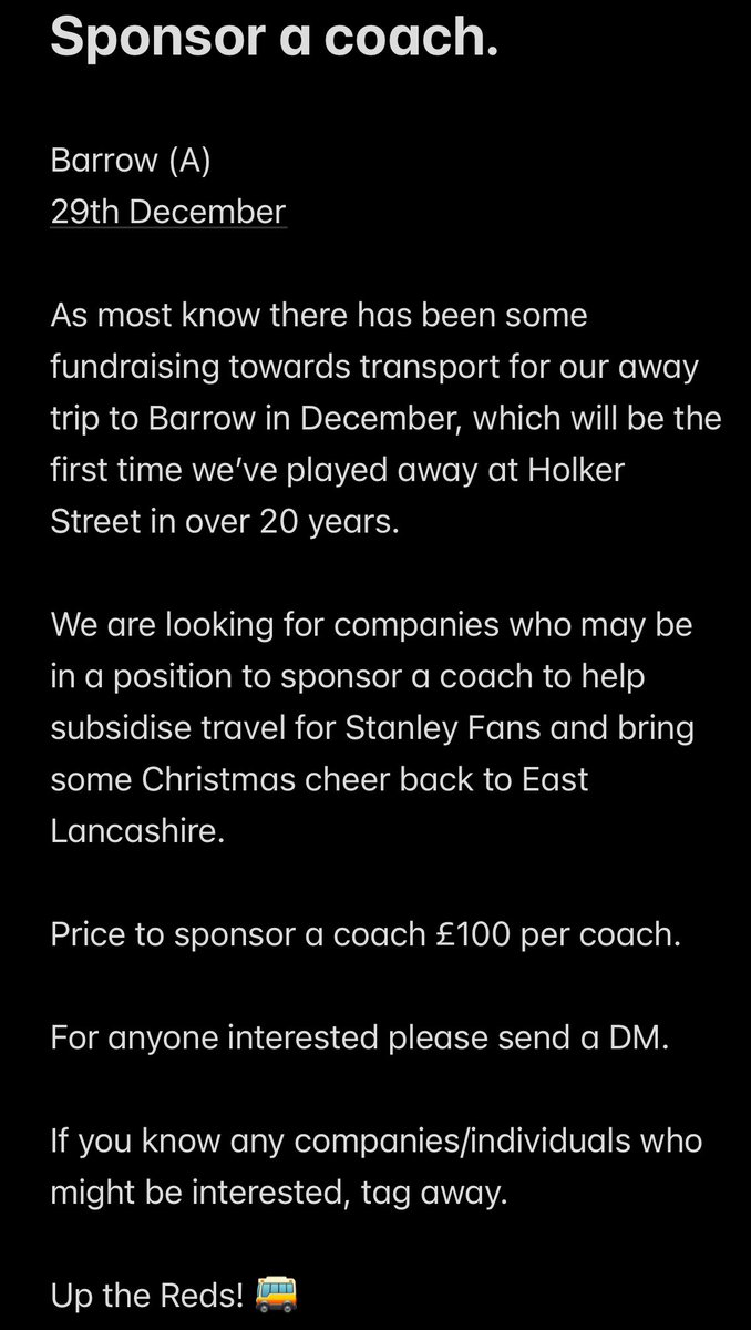 BARROW (A) 🚌 We already have 1 sponsor! Coach 1 - Sponsored by @FireMmp Who wants to sponsor Coach 2? #asfc