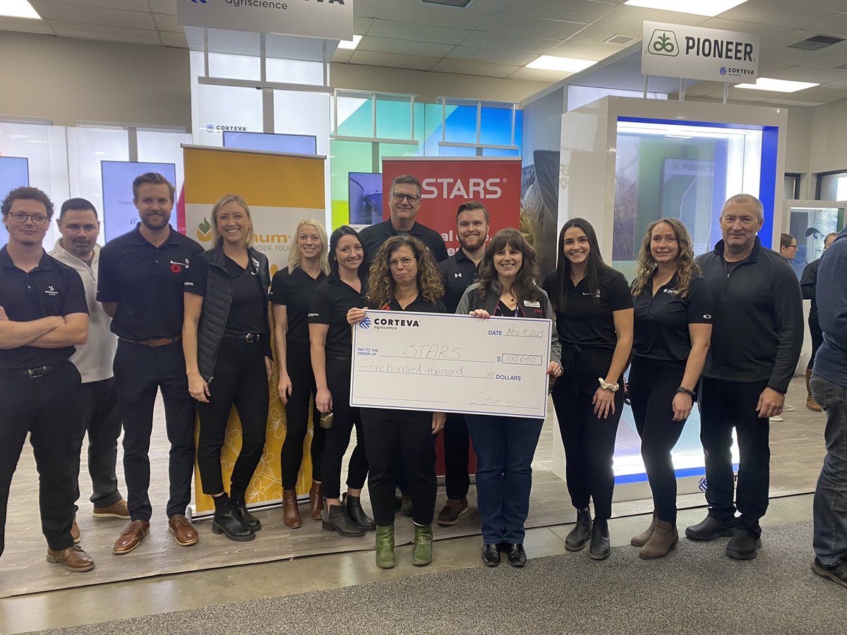 We did it! 🙌

$100,000 donated to <a href="/STARSambulance/">STARS</a> at #Agritrade23 today. 

A big thank you to our #OptimumGLY growers who helped us to reach this goal. 💙

#OGLY23 #ABag #WestCdnAg