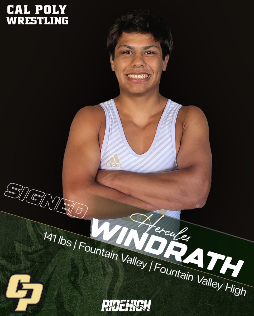 CalPolyWrestle's tweet image. Please help us welcome to the Mustang family, Hercules Windrath! @herculeswindy 

#signed #calpoly #cpwrestle #ncaa #d1 #ridehigh