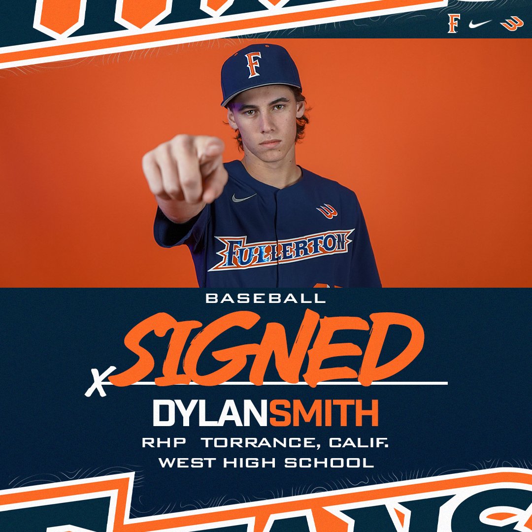 The right-hander from West High School is officially a Titan! 

Welcome to Cal State Fullerton, <a href="/Smith10Dylan/">Dylan Smith</a>!  

#TusksUp