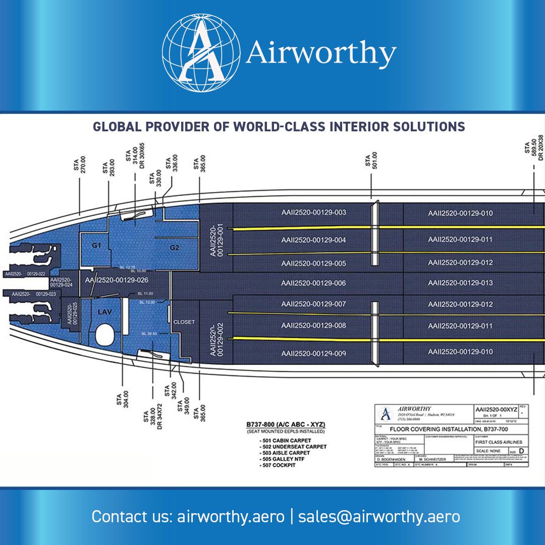 ✈️ Elevate Your Cabin Experience with Our World-Class #Aircraft #Carpet and #NTF Fabrication Services! 
buff.ly/3Zj3P6M 
With more than 20 years of experience in the aviation industry, we understand the demands of quality, timeliness and unrivaled service.   
#airworthy