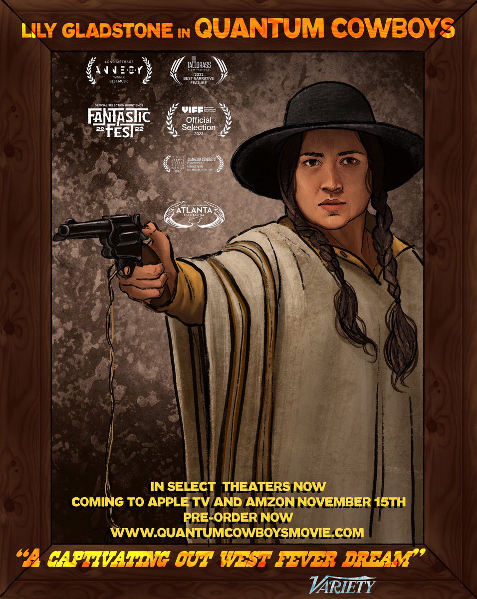 Check the #quantumcowboys trailer here: vimeo.com/860018601?shar… and starting on November 14 watch it here: quantumcowboysmovie.com @lily_gladstone #quantumcowboys