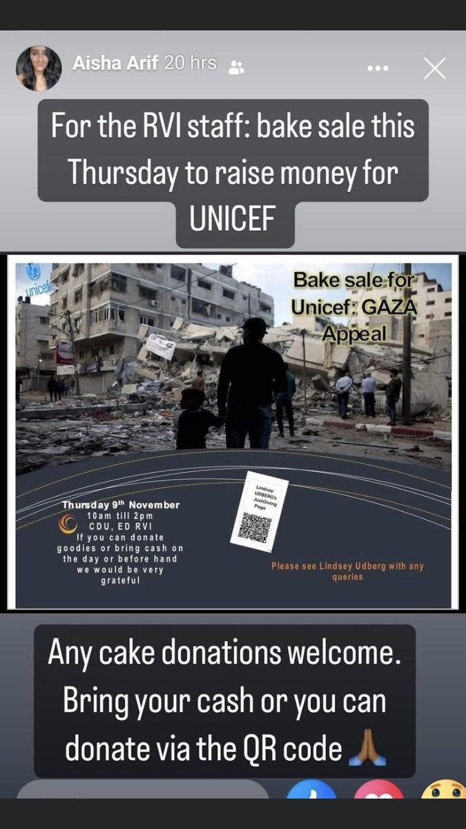 Tiring attendance at the ED bake sale for UNICEF. I made people donate for a stroke 💙🐾
If you’re reading this you can donate on the QR code, sorry if you don’t get any cake 🍰 but such an important cause.
Thank you 
Love from Fudge 💙