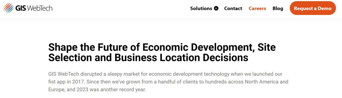 GIS WebTech is having another record year, and our rapid growth means we are looking for talented, fun people to join our team! Check out our website to learn more about our company, our technology, our clients and our open positions. Please feel free to pass this on.
