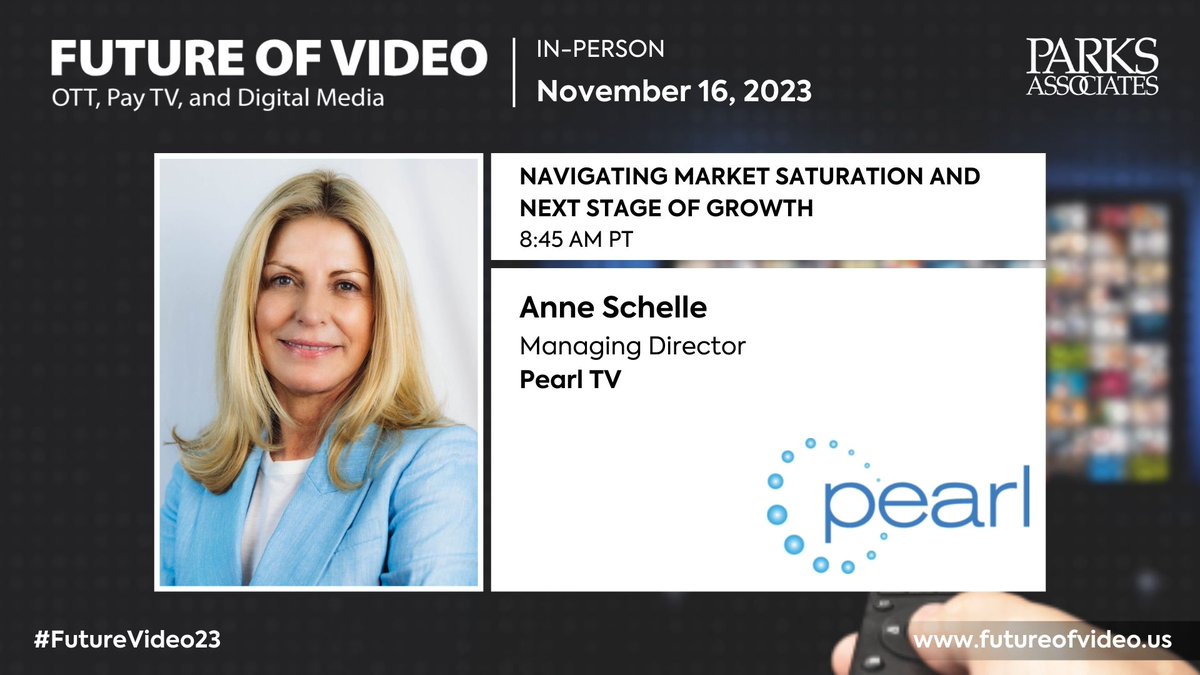 Excited to speak at the Future of Video conference in just one week! We’ll be taking a look at navigating market saturation and how to address the challenges of next stage growth. #FutureVideo23 #NEXTGEN #futureofvideo parksassociates.com/event/future-o…