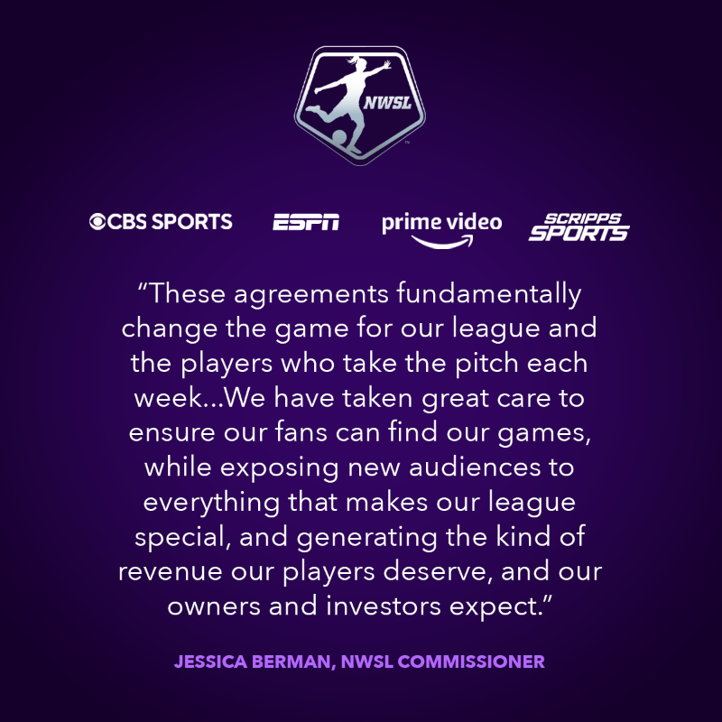 NWSL's tweet photo. Deal is DONE.

The game has changed. 👏