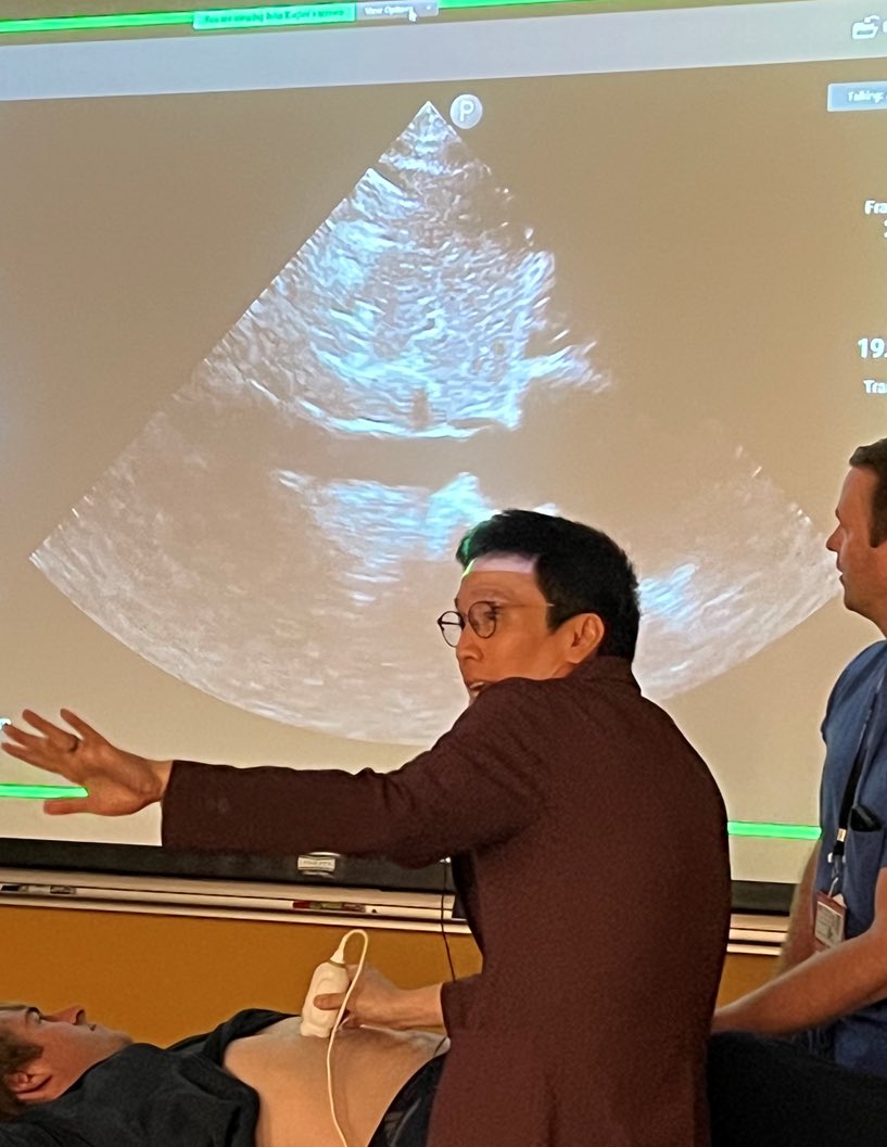 A few weeks ago, during a @StanfordMed25 session, we welcomed Dr. Taweevat “Games” Assavapokee, an expert in VEXAS ultrasound technique, to teach our residents a new skill! Pictured are our med-anes resident Christian O’Donnell, @TaweevatA, and ultrasound expert, Dr. Kugler!