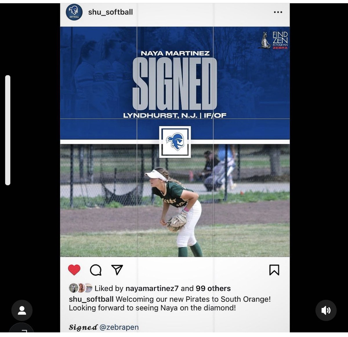 Lourock29's tweet photo. It’s official proud is an understatement 💙🤍🔵⚪️🏴‍☠️. #Setonhallsoftball #Setonhalluniversity #NayaMartinez https://t.co/ZTCaZpDSqs