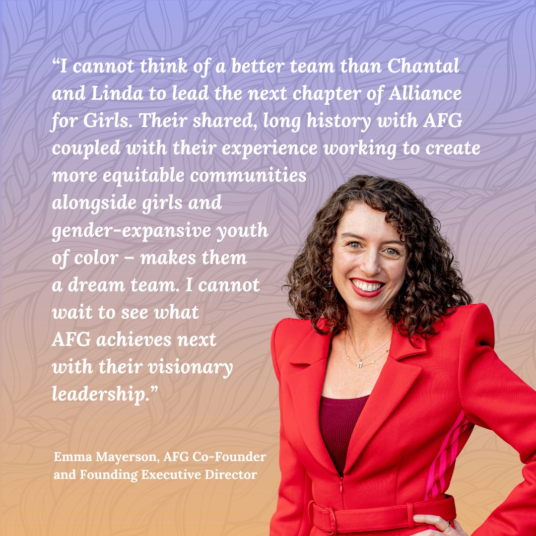 Roqster's tweet photo. 📢AFG is excited to announce that Chantal Hildebrand and Linda Lu are AFG’s new Co-Executive Directors. 🎊

The future of Alliance for Girls is bright 🌟and we cannot wait to see what’s to come.

Read our announcement ➡️ https://t.co/qmaEmGkhk0 https://t.co/VHrdO4i5ID