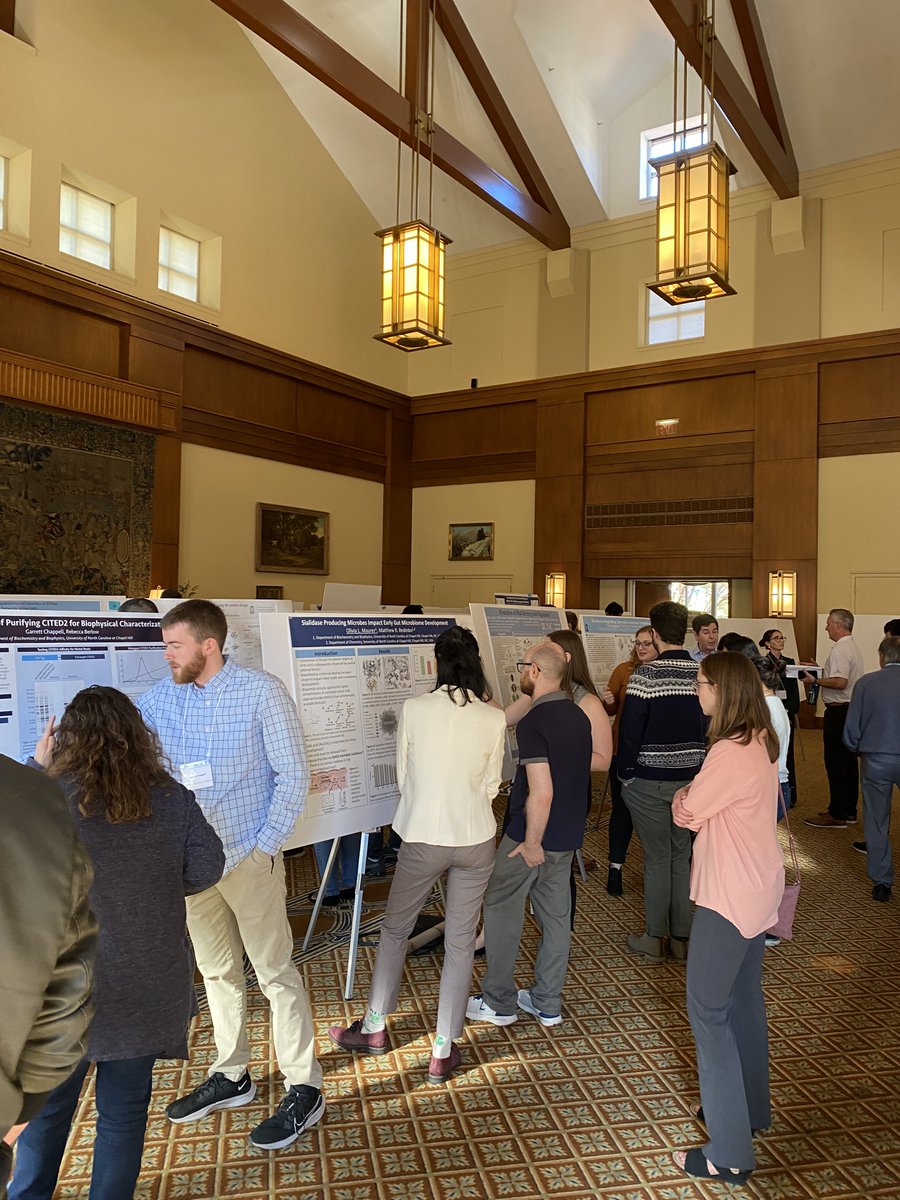 The Carolina Biophysics Symposium is underway in Chapel Hill. (cellular biophysics and live cell imaging, protein and nucleic acid interactions, proteins at the membrane, extracellular/intracellular matrix) Day 1, Nov. 9th #ResearchTalks #PosterSessions