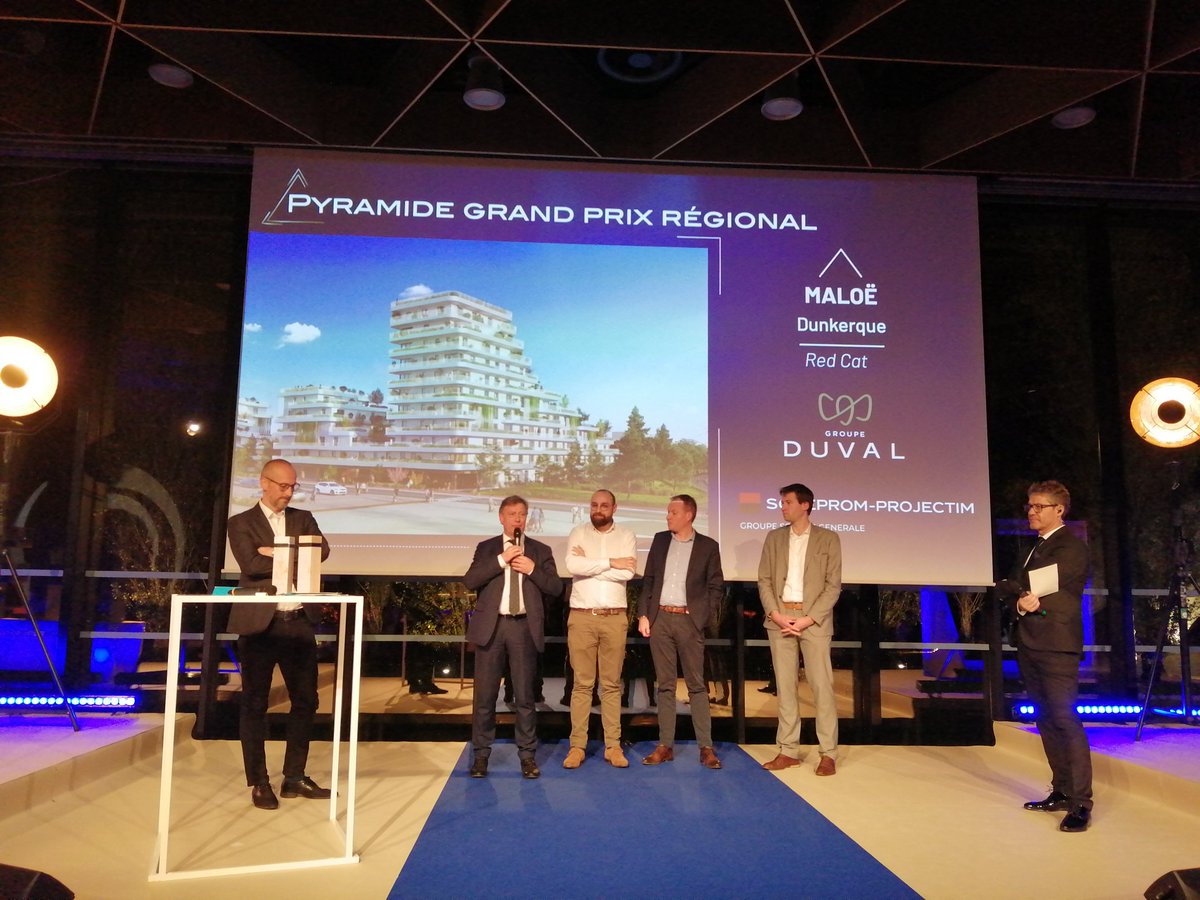 Grand prix Hauts de France des pyramides d'argent pour Maloë à Dunkerque. Sogeprom projectif et groupe Duval
