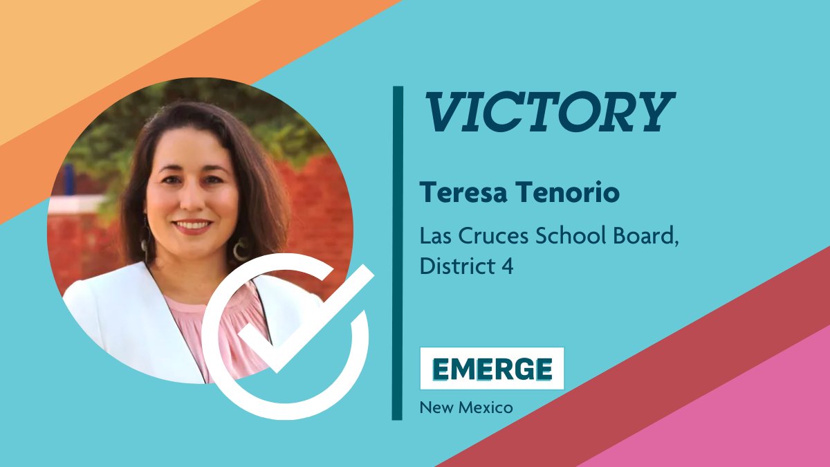 EmergeAmerica's tweet photo. A heartfelt applause to @EmergeNM alum @Teresa_Tenorio on winning her race for reelection to the Las Cruces School Board! #Election2023 #EmergeAlum #nmpx https://t.co/hx09IgbKvw