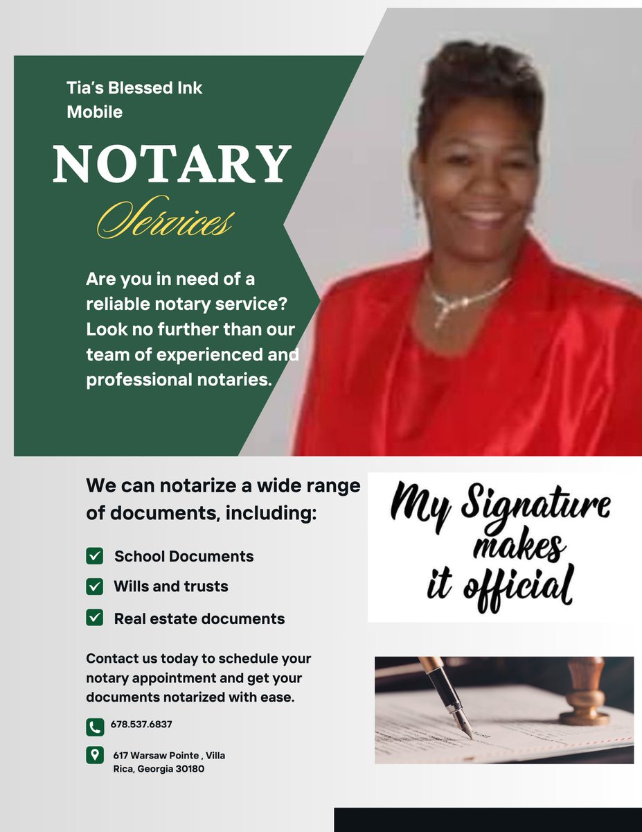 tias_blessedink's tweet image. Checkout my notary flyer. Please tell me what you think.
#mobilenotary,#schooldocuments, #I9verification, #POA, #realestate, ##tbimns #tiasblessedinkmobilenotary.
