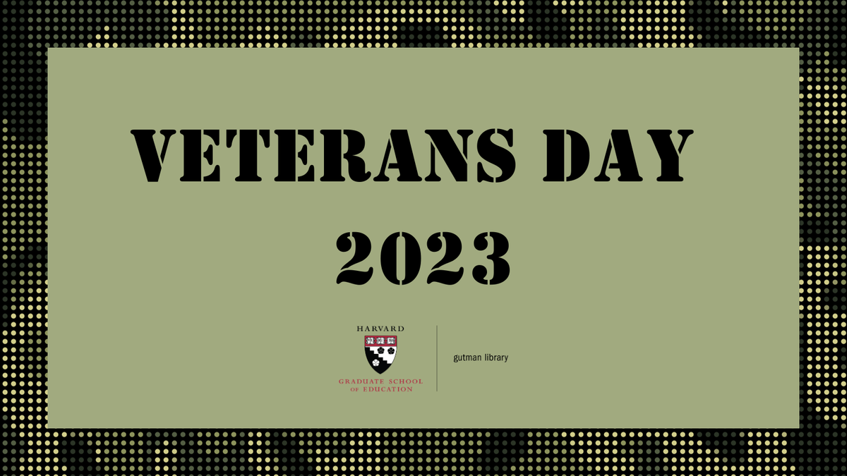 In honor of Veterans Day, which is observed tomorrow, Friday November 10th, Gutman Library will be closed and offline. 

#VeteransDay #HGSE