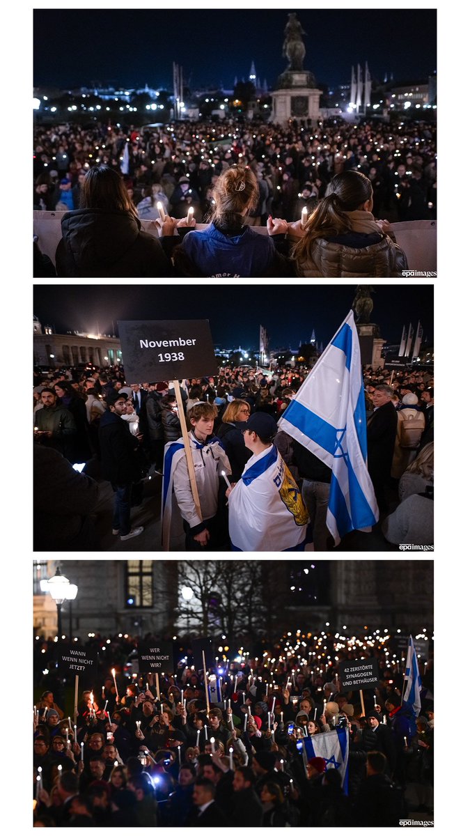 Light of Hope 2023 memorial march to commemorate the November pogroms in Vienna, Austria, 09 November 2023. EPA-EFE/CHRISTIAN BRUNA @EPA_Images #lightofhope #NeverAgain