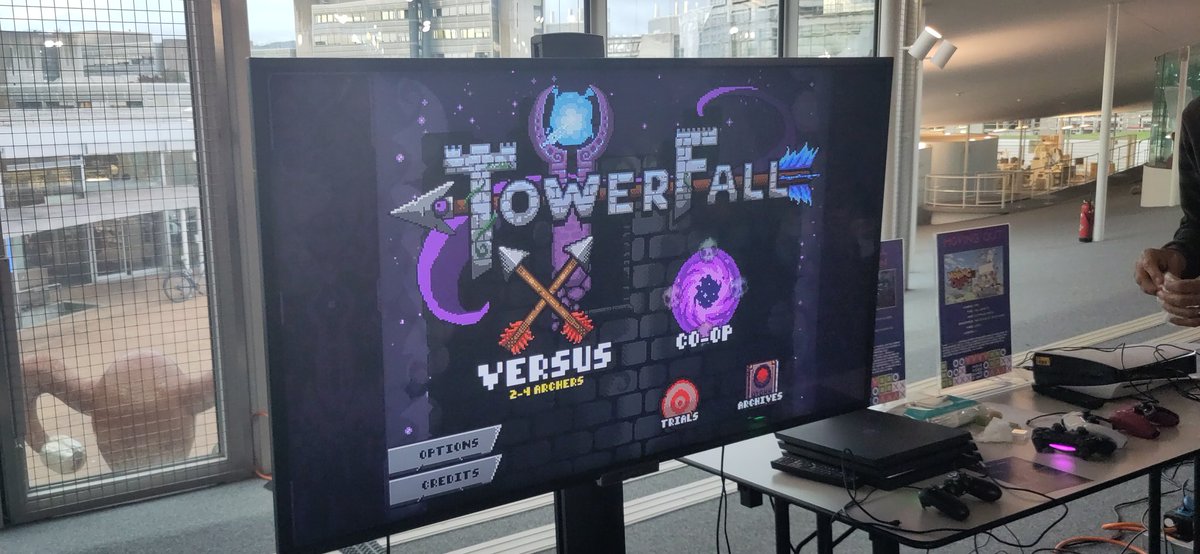 Attended the Indie Video Games Event at the <a href="/EPFL/">EPFL</a> in Lausanne today. Got to play <a href="/SoupRaiders/">Soup Raiders</a> (and omg the soundtrack!! 😍🥰) as well as Towerfall!
Missed my chance to play other games... but I guess I'll have to buy and play 'em!
GG to the organizers 👏👏👏 Loved it!!